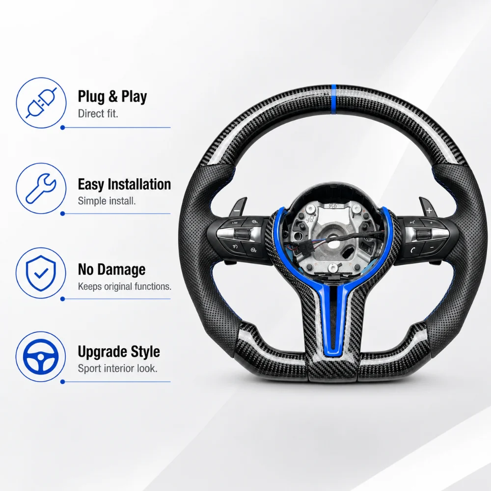 Steering Wheel For BMW M2 M3 M4 F30 F32 F20 F87 F80 F82 F83 F21 F22 X2 X3 X4 X5 X6 Real Carbon Fiber M Series Accessories
Steering Wheel For BMW M2 M3 M4 F30 F32 F20 F87 F80 F82 F83 F21 F22 X2 X3 X4 X5 X6 Real Carbon Fiber M Series Accessories