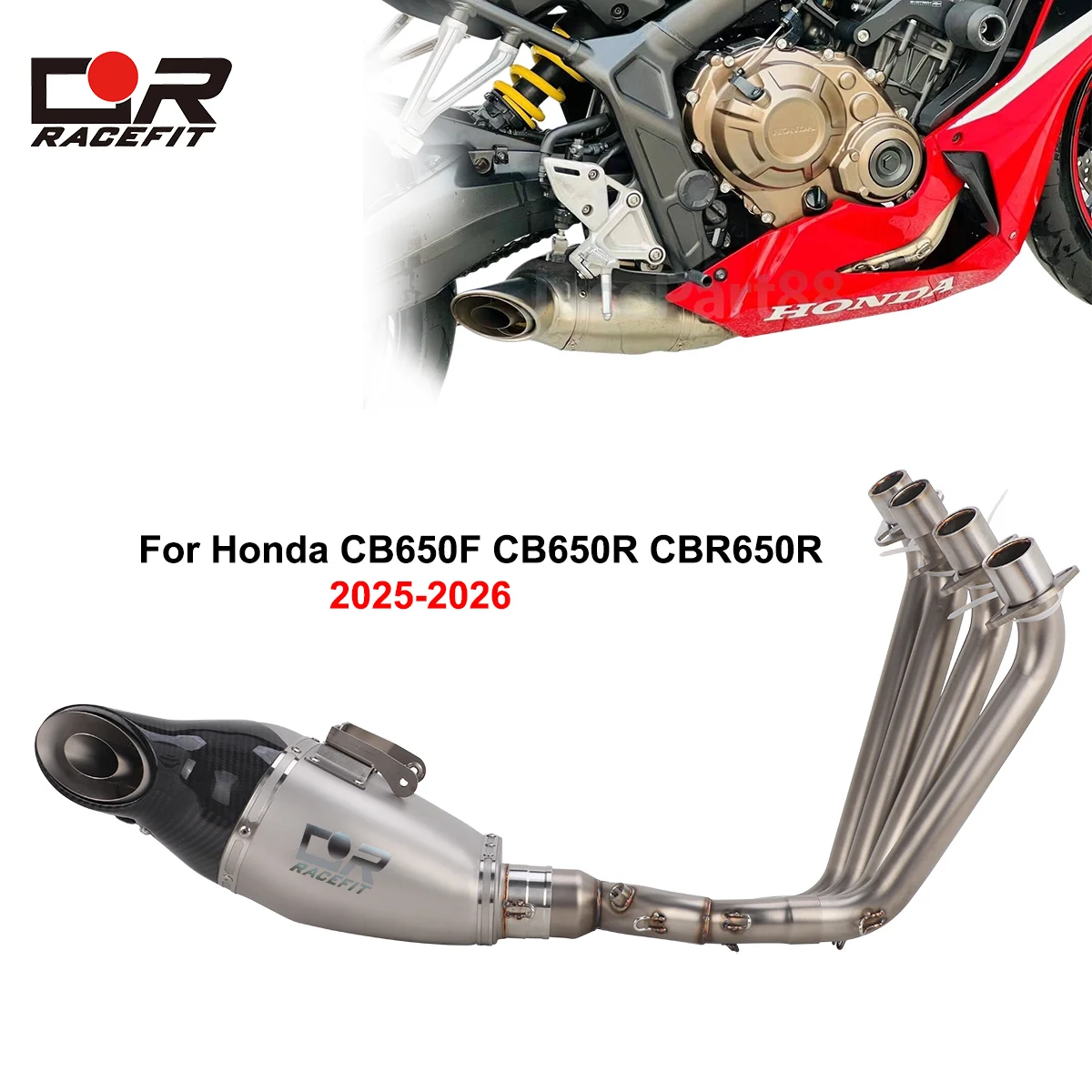 Full Exhaust System Header Pipe Carbon Muffler Tips For Honda CB650F CB650R CBR650R 2019-2024 2025-2026
Full Exhaust System Header Pipe Carbon Muffler Tips For Honda CB650F CB650R CBR650R 2019-2024 2025-2026