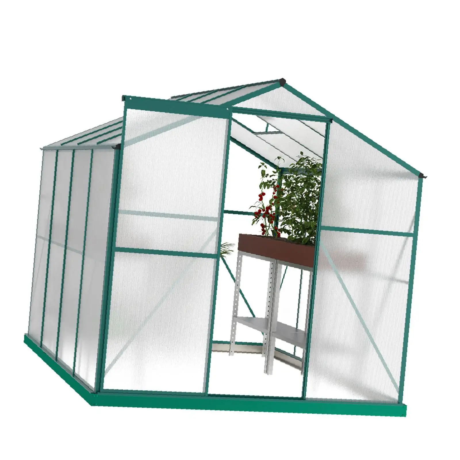 Садовая теплица с алюминиевым каркасом для выращивания овощей, цветов и хранения инструментов на открытом воздухе
Садовая теплица с алюминиевым каркасом для выращивания овощей, цветов и хранения инструментов на открытом воздухе