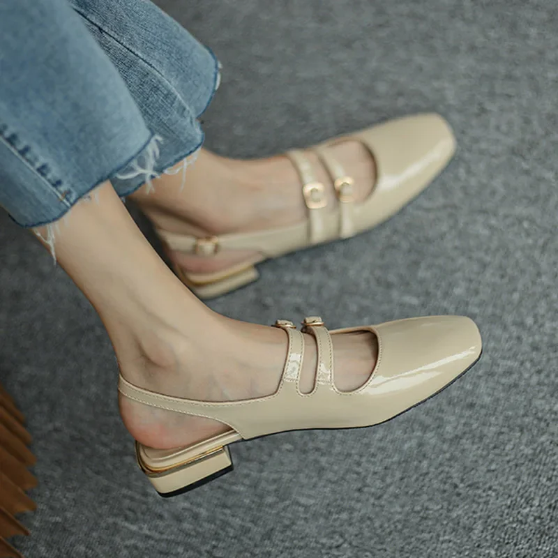 Woman Flats Double Buckle Mary Janes Shoes Patent Leather Dress Back Strap Zapatos Mujer Women Sandals Summer
Woman Flats Double Buckle Mary Janes Shoes Patent Leather Dress Back Strap Zapatos Mujer Women Sandals Summer