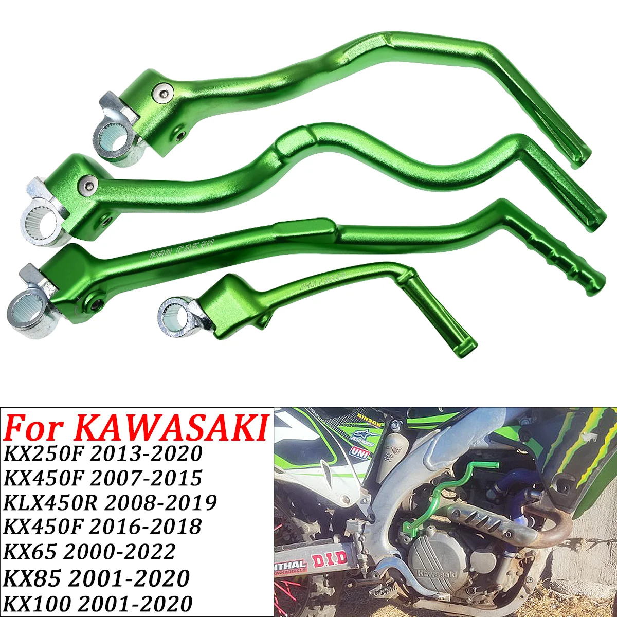 Motorcycle CNC Forged Kick Start Starter Lever Pedal For Kawasaki KX250F KX450F KLX450R KX450F KX85 KX100 2001-2018 2019 2020
Motorcycle CNC Forged Kick Start Starter Lever Pedal For Kawasaki KX250F KX450F KLX450R KX450F KX85 KX100 2001-2018 2019 2020