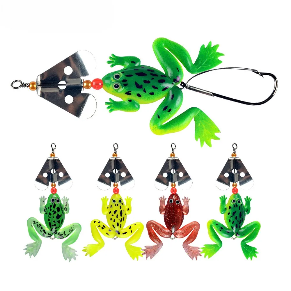 1-Pc 11cm 6.5g Sinking Frog Lure with Spinner Blade and Beads, Realistic Weedless Soft Bait for Snakehead Bass Pike Fishing
1-Pc 11cm 6.5g Sinking Frog Lure with Spinner Blade and Beads, Realistic Weedless Soft Bait for Snakehead Bass Pike Fishing