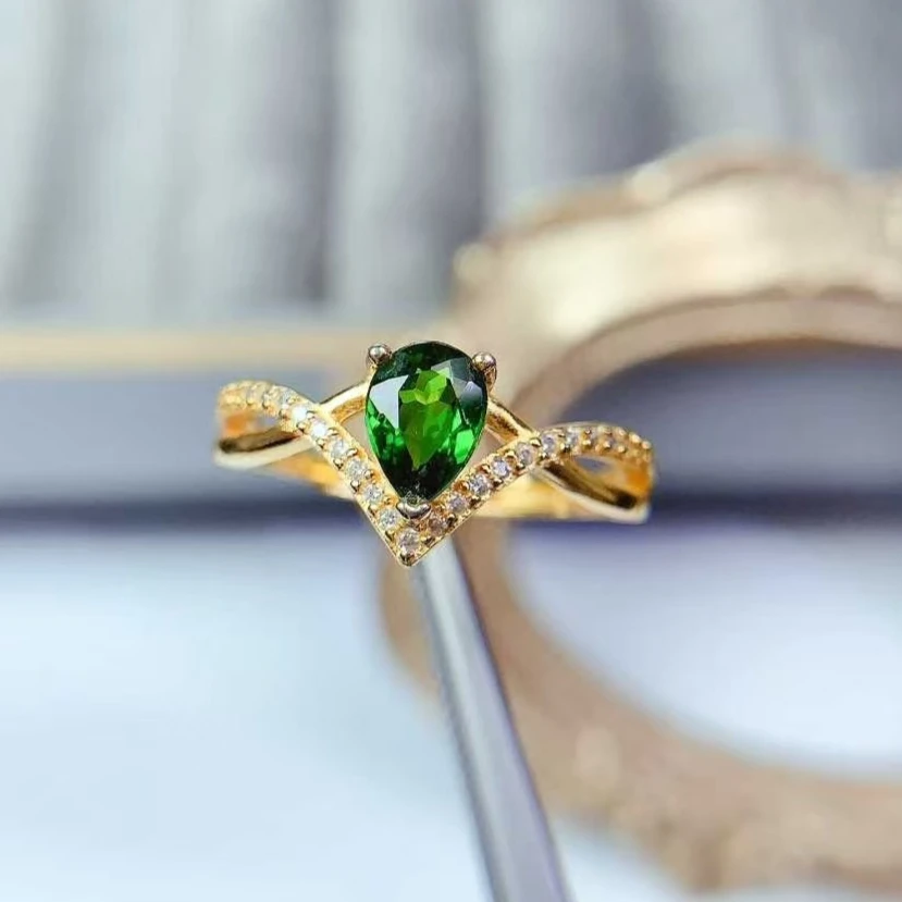 Genuine Chrome Diopside Ring 5mm*7mm 0.5ct Natural Diopside 925 Silver Ring 18K Gold Plated Silver Gemstone Jewelry
Genuine Chrome Diopside Ring 5mm*7mm 0.5ct Natural Diopside 925 Silver Ring 18K Gold Plated Silver Gemstone Jewelry