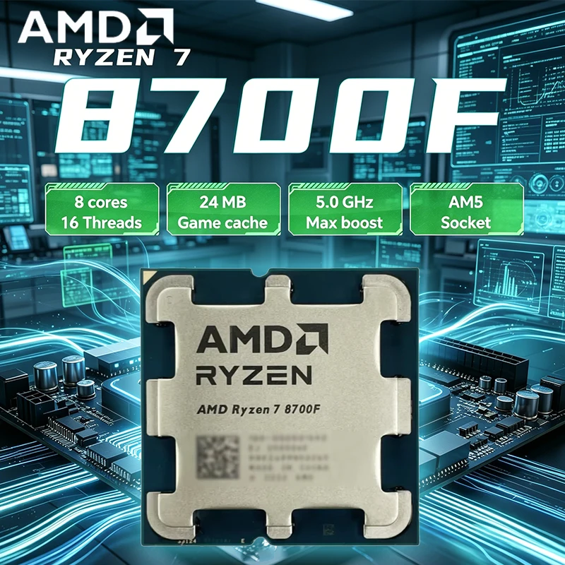AMD Ryzen 7 8700F 4.1GHz 8-Core 16-Thread L3=16M Processor 65W R7 8700F Socket AM5 4NM DDR5 New but Without Cooler Loose Pieces
AMD Ryzen 7 8700F 4.1GHz 8-Core 16-Thread L3=16M Processor 65W R7 8700F Socket AM5 4NM DDR5 New but Without Cooler Loose Pieces