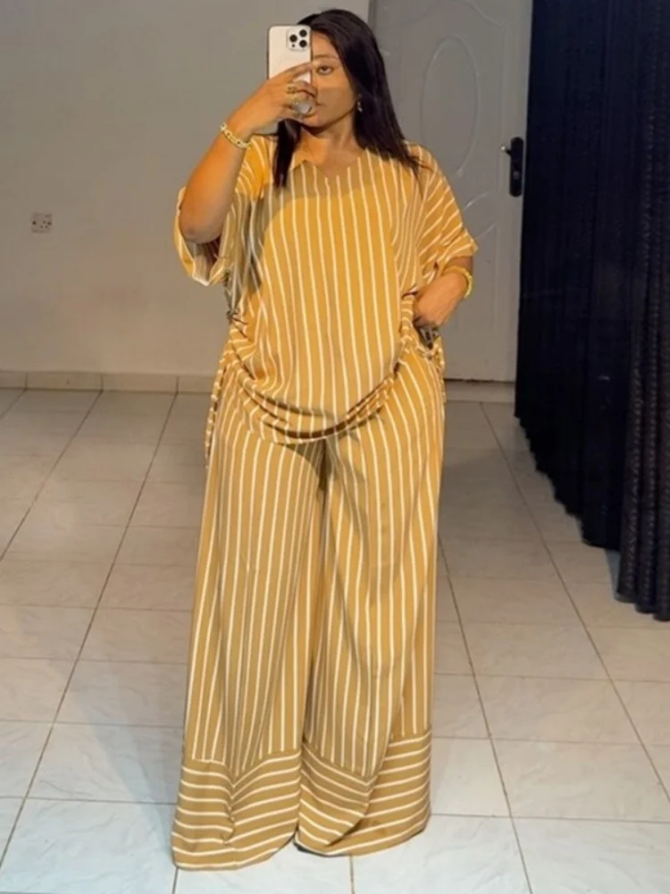 Wmstar Комплекты из двух предметов Женский летний наряд 2025 Лето Новый повседневный свободный комплект с v-образным вырезом в полоску и короткими рукавами с широкими штанинами и длинными брюками
Wmstar Комплекты из двух предметов Женский летний наряд 2025 Лето Новый повседневный свободный комплект с v-образным вырезом в полоску и короткими рукавами с широкими штанинами и длинными брюками