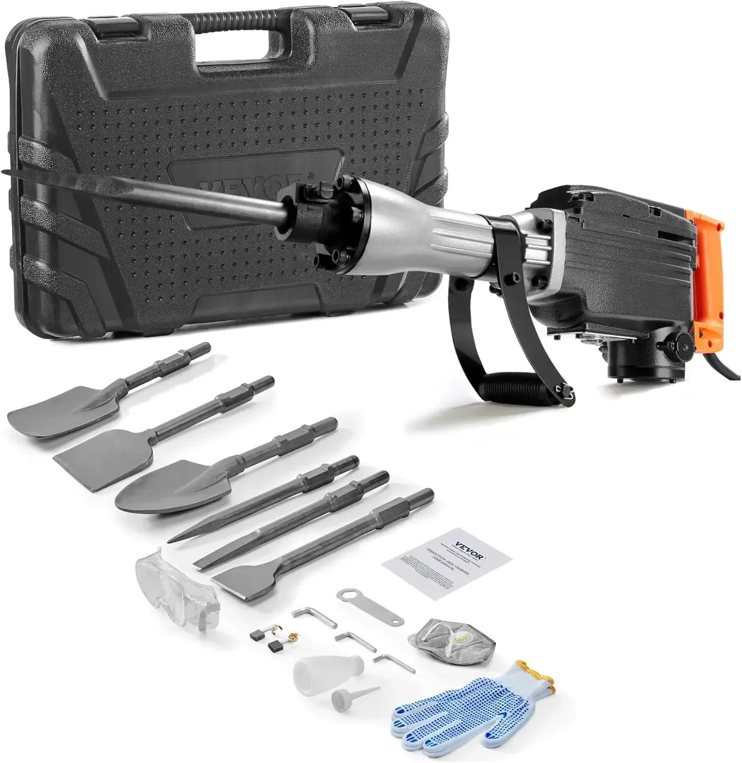 Молоток для сноса, бетонолом 1350 BPM, 6 шт., долота для отрезки бит с футляром
Молоток для сноса, бетонолом 1350 BPM, 6 шт., долота для отрезки бит с футляром