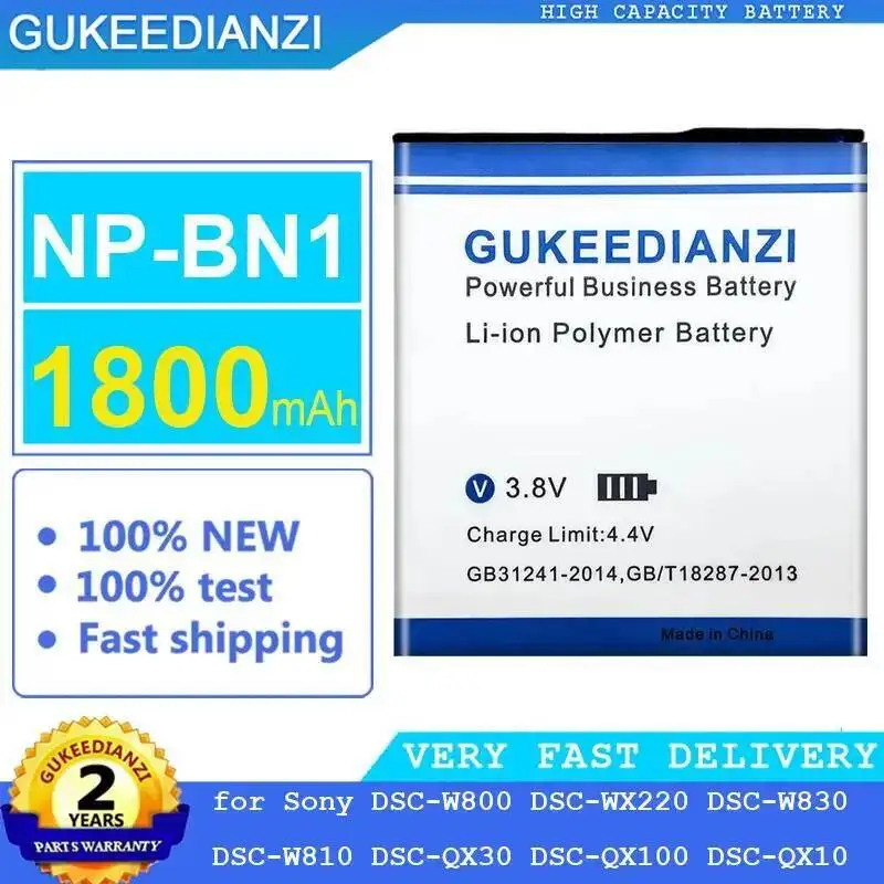 Camera Battery NP-BN1 1800Mah For Sony Dsc-W800 Dsc-WX220 Dsc-W830 Dsc-W810 Dsc-QX30 Dsc-QX100 Dsc-QX10
Camera Battery NP-BN1 1800Mah For Sony Dsc-W800 Dsc-WX220 Dsc-W830 Dsc-W810 Dsc-QX30 Dsc-QX100 Dsc-QX10