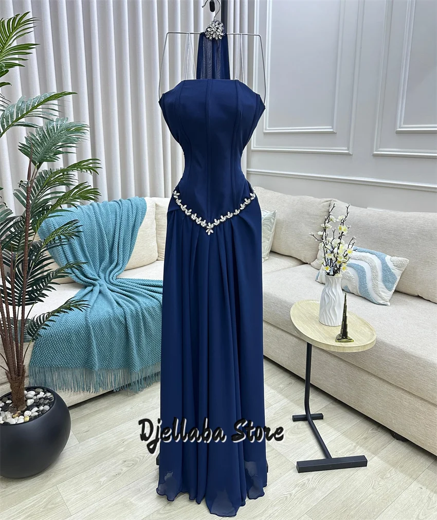 Modern Navy Blue Mermaid Prom Gowns 2025 With Cape Pleated Party Gown Chiffon Floor Length Diamonds Evening Dress Customized
Modern Navy Blue Mermaid Prom Gowns 2025 With Cape Pleated Party Gown Chiffon Floor Length Diamonds Evening Dress Customized