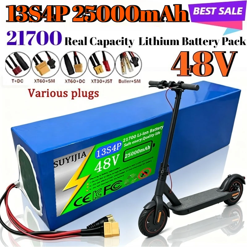 21700 Real Capacity 13S5P 48V 25Ah Lithium Battery Pack High Performance Rechargeable for E-bike Scooter Accessory
21700 Real Capacity 13S5P 48V 25Ah Lithium Battery Pack High Performance Rechargeable for E-bike Scooter Accessory