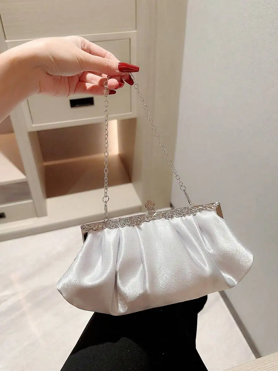 Exquisite Satin Evening Clutch Bag With Rhinestone Decoration Chain Handbag For Party Prom Wedding
Exquisite Satin Evening Clutch Bag With Rhinestone Decoration Chain Handbag For Party Prom Wedding