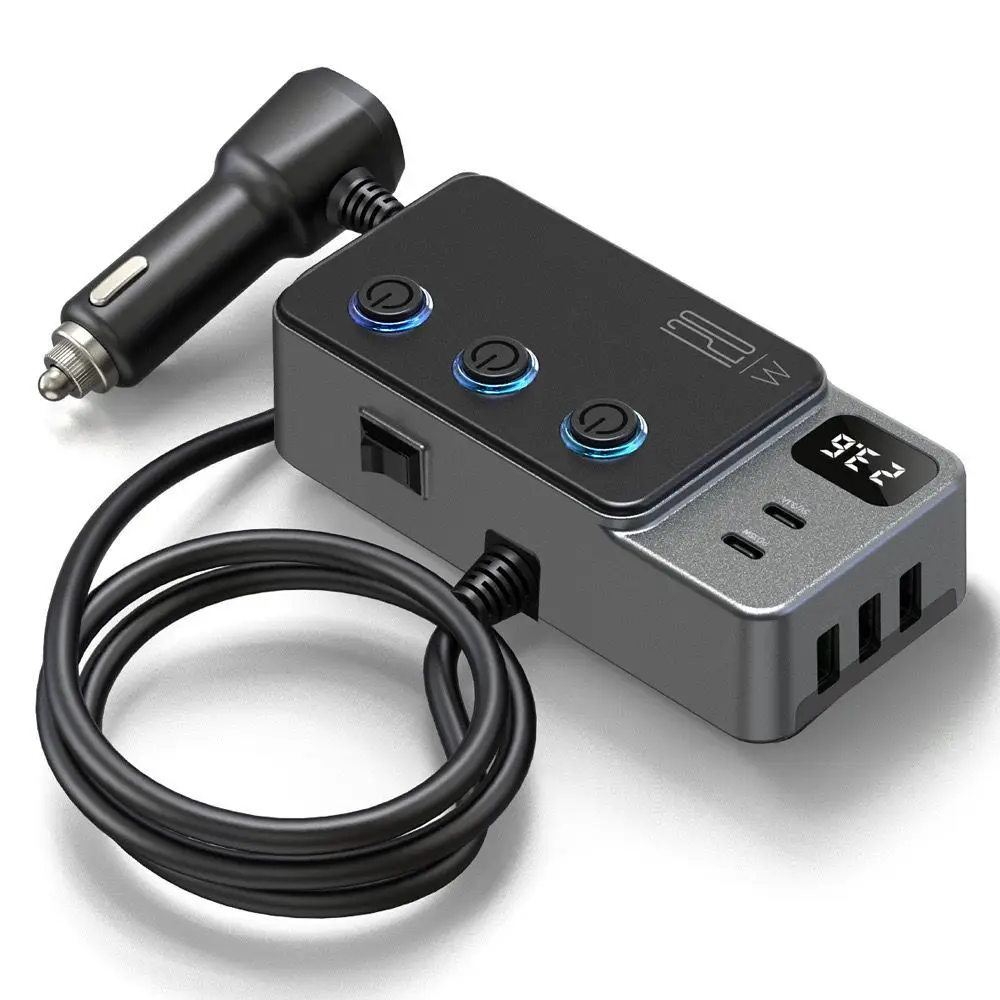 Car Cigarette Lighter One Point Three 120W Independent Switch 3USB Mobile Phone Charger PD Super Fast Charging
Car Cigarette Lighter One Point Three 120W Independent Switch 3USB Mobile Phone Charger PD Super Fast Charging