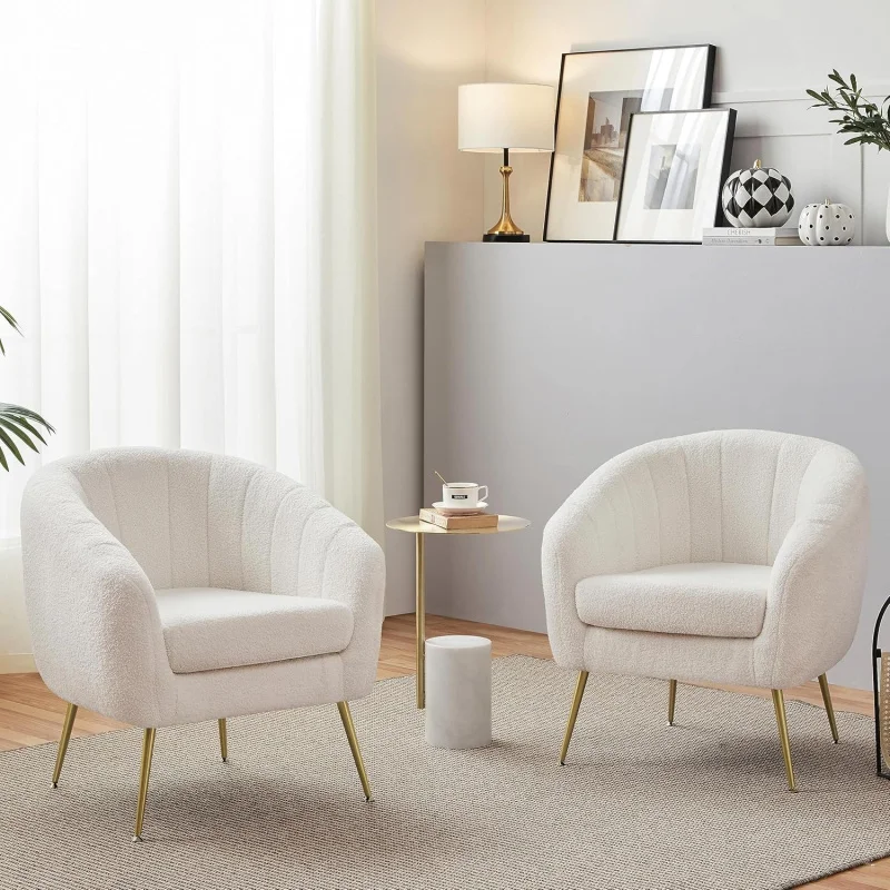 2PCS Modern Boucle Accent Chair, Vanity Armchair with Gold Metal, Removable Cushion Leisure Chair Bedroom Living Room
2PCS Modern Boucle Accent Chair, Vanity Armchair with Gold Metal, Removable Cushion Leisure Chair Bedroom Living Room