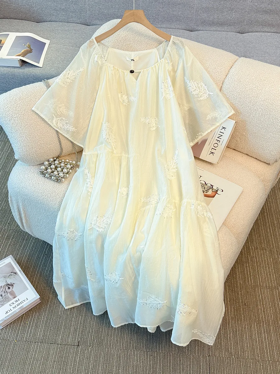 150Kg Plus Size Women's Bust 150 Summer New Chinese Style Loose Square Neck Dress 5XL 6XL 7XL 8XL 9XL
150Kg Plus Size Women's Bust 150 Summer New Chinese Style Loose Square Neck Dress 5XL 6XL 7XL 8XL 9XL