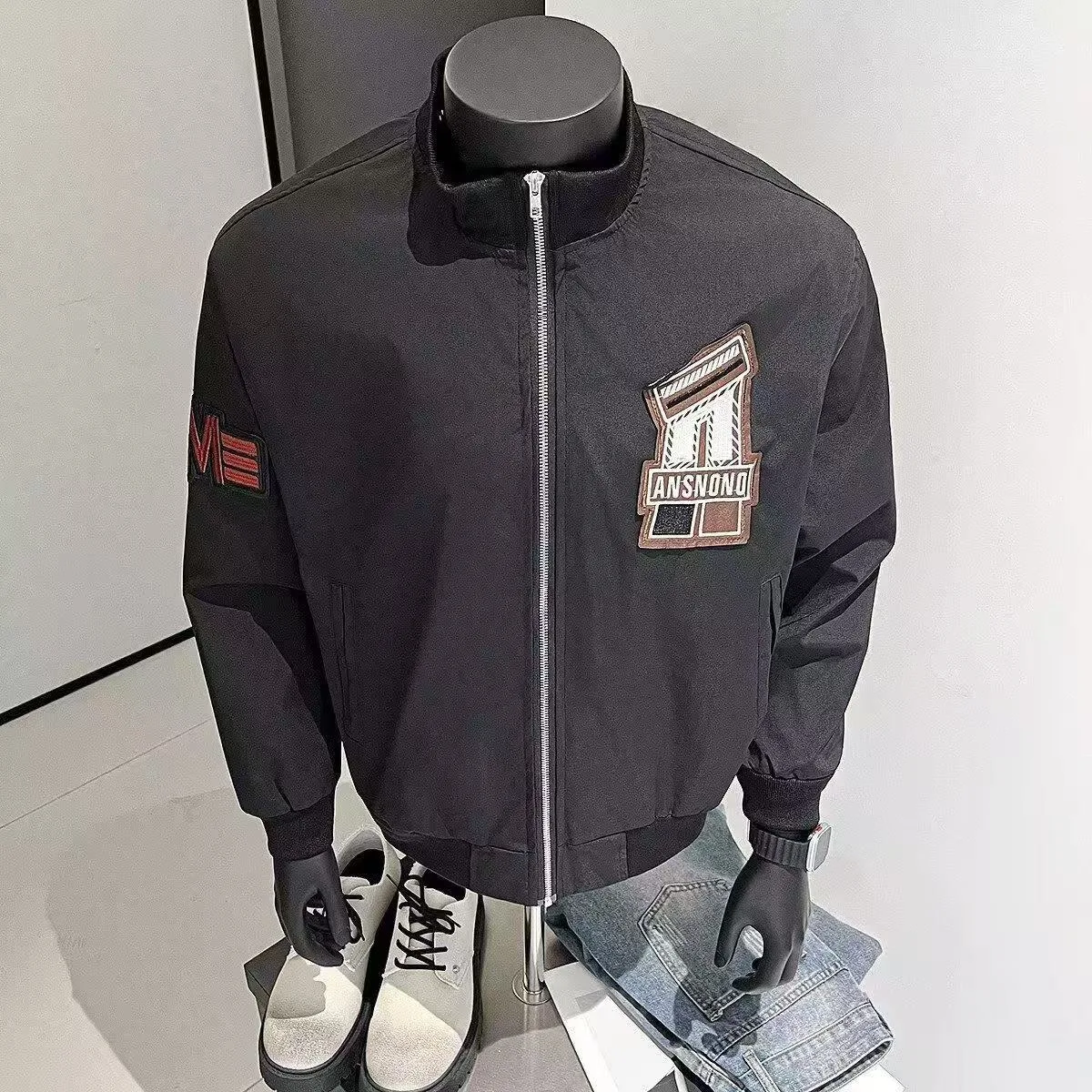 Fashionable Long Sleeve Stand Collar Jacket for Men Casual Spring Autumn Korean Style Outerwear Polyester Youth Popular
Fashionable Long Sleeve Stand Collar Jacket for Men Casual Spring Autumn Korean Style Outerwear Polyester Youth Popular