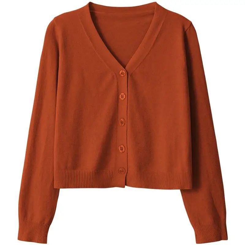 Women's Clothing Sweater cardigan spring autumn inner knit thin V-neck base shirt short length long sleeved top Jumpers Sweaters
Women's Clothing Sweater cardigan spring autumn inner knit thin V-neck base shirt short length long sleeved top Jumpers Sweaters