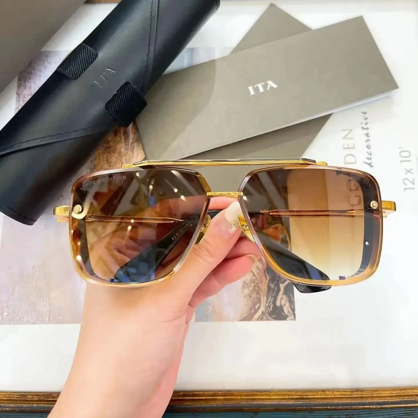 Newest Brand Women Men Sunglasses LIMITED EDITION Square Trendy Gold Alloy Frame For Unisex Eyeglasses ADITA DTS121 MACH SIX
Newest Brand Women Men Sunglasses LIMITED EDITION Square Trendy Gold Alloy Frame For Unisex Eyeglasses ADITA DTS121 MACH SIX