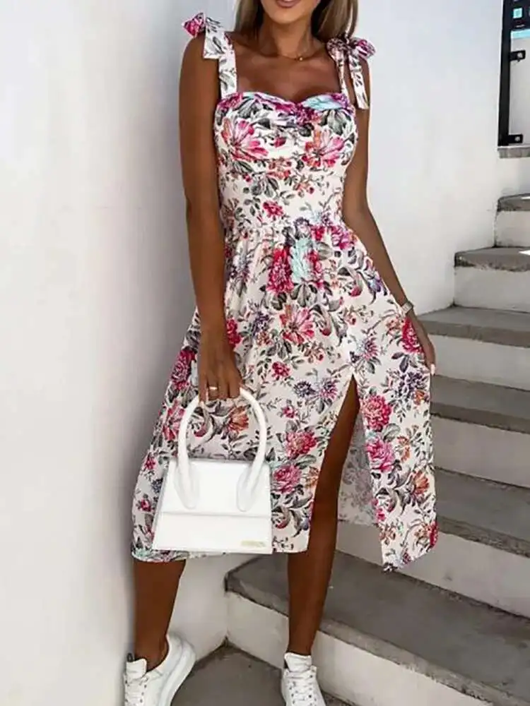 Women Summer Beach Style Slim Print V Neck Patchwork Hollow Out Backless Dress Female High Waist Sleeveless Split Dresses
Women Summer Beach Style Slim Print V Neck Patchwork Hollow Out Backless Dress Female High Waist Sleeveless Split Dresses