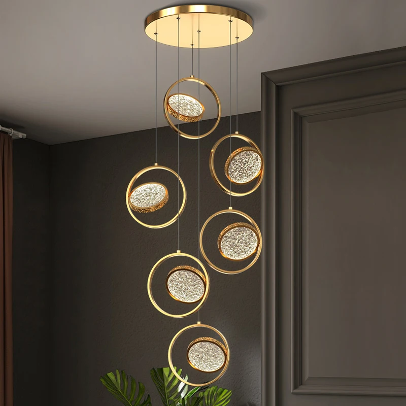 Nordic Home Decoration Ring Stair Chandelier Living Room Villa Dining Room Pendant Lights Ceiling Light Circular Indoor Lighting
Nordic Home Decoration Ring Stair Chandelier Living Room Villa Dining Room Pendant Lights Ceiling Light Circular Indoor Lighting
