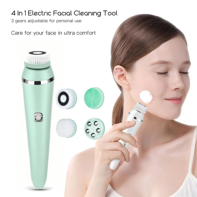 4-in-1 Electric Face Brush, 4 Brush Heads for Faster Cleansing, Deep Pore Care & Gentle Exfoliation & Massage for Oily Skin
4-in-1 Electric Face Brush, 4 Brush Heads for Faster Cleansing, Deep Pore Care & Gentle Exfoliation & Massage for Oily Skin