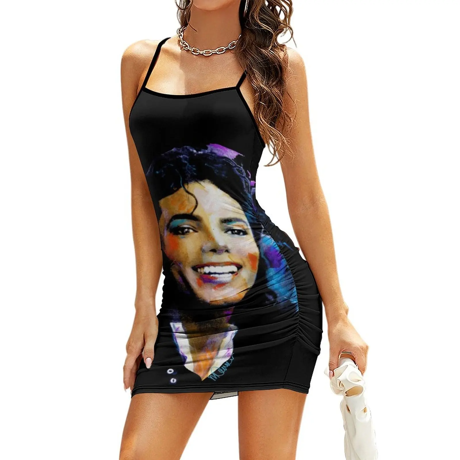 Michael Iconic Smile Jackson Pop Art Portrait Sling Dress dress women summer Dress for girls
Michael Iconic Smile Jackson Pop Art Portrait Sling Dress dress women summer Dress for girls