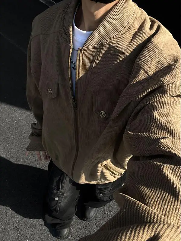 Retro American Corduroy Jaet Men's Spring Autumn Trendy Harrington ort Baseball Sle Stand Collar Workwear Coat
Retro American Corduroy Jaet Men's Spring Autumn Trendy Harrington ort Baseball Sle Stand Collar Workwear Coat