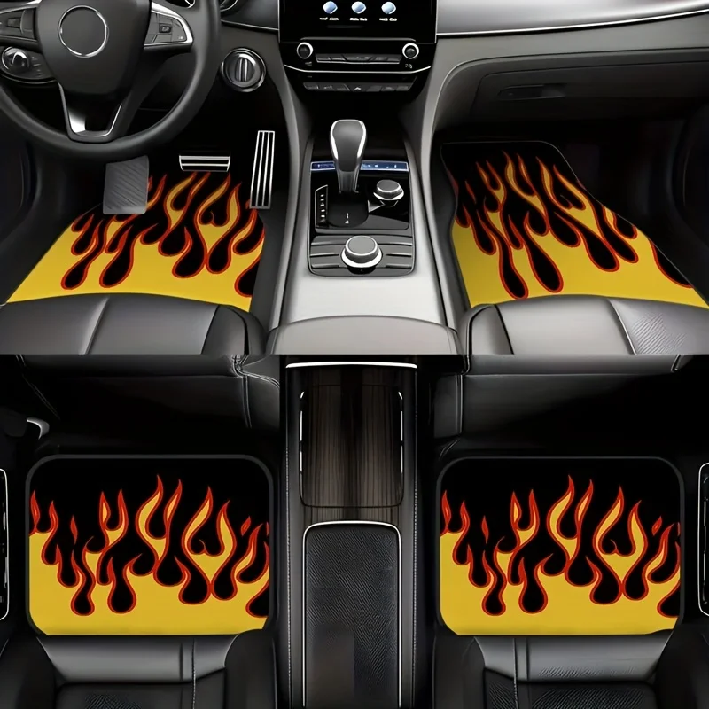 Pack Of 4, Hip Hop Flame Trend Pattern Car Non-Slip Floor Mat, Easy Cleaning Pet Friendly Interior Accessories, Suitable For Hal
Pack Of 4, Hip Hop Flame Trend Pattern Car Non-Slip Floor Mat, Easy Cleaning Pet Friendly Interior Accessories, Suitable For Hal