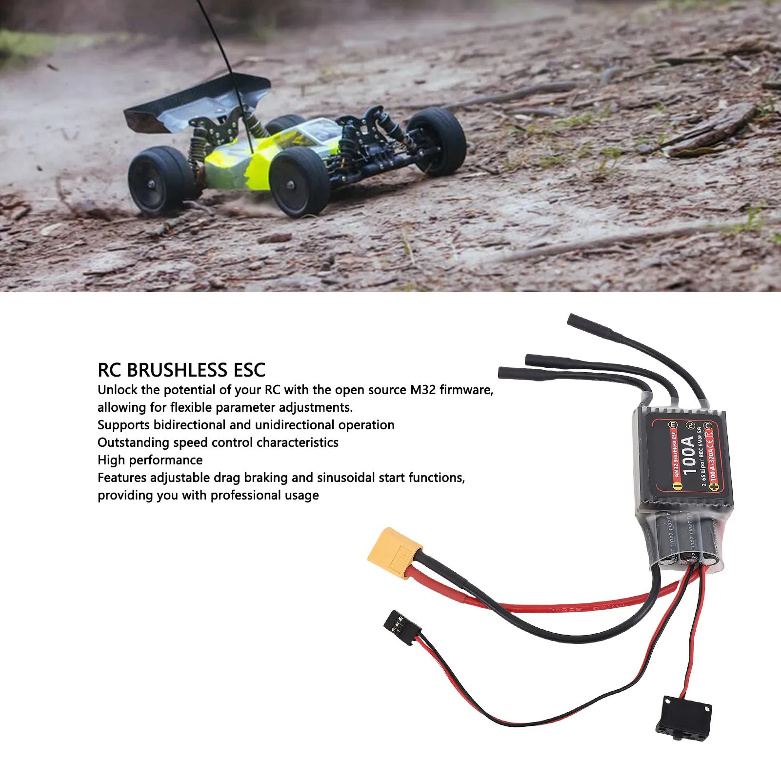 100A Brushless ESC 100A Brushless ESC Replacement for 3532 3542 Outrunner Brushless Motor Open Source Speed Control RC ESC
100A Brushless ESC 100A Brushless ESC Replacement for 3532 3542 Outrunner Brushless Motor Open Source Speed Control RC ESC