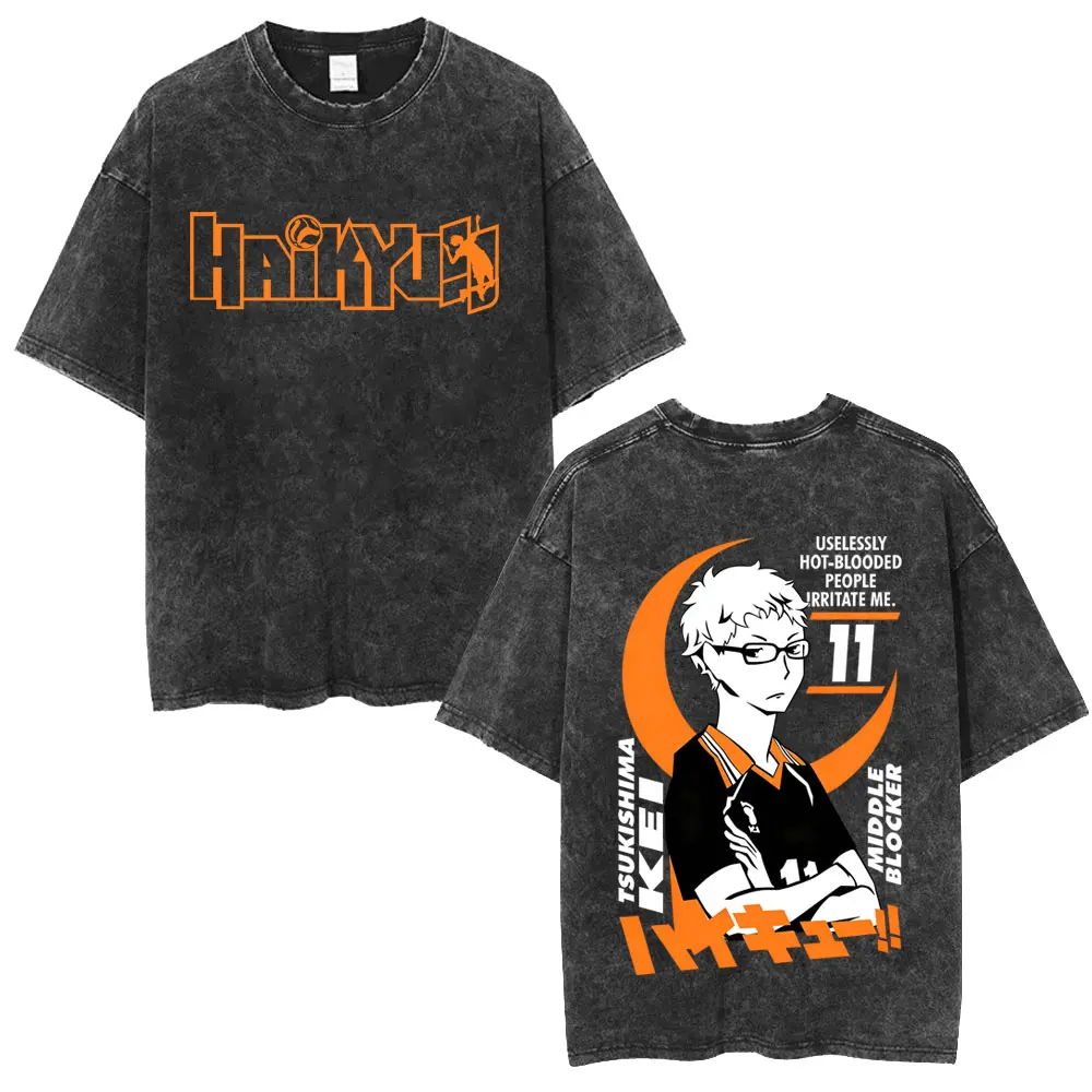 Washed Vintage Anime Haikyuu T Shirt Tsukishima Kei T-shirt Men Women Manga Oversized T Shirts Male Casual Retro Cotton T-shirts
Washed Vintage Anime Haikyuu T Shirt Tsukishima Kei T-shirt Men Women Manga Oversized T Shirts Male Casual Retro Cotton T-shirts