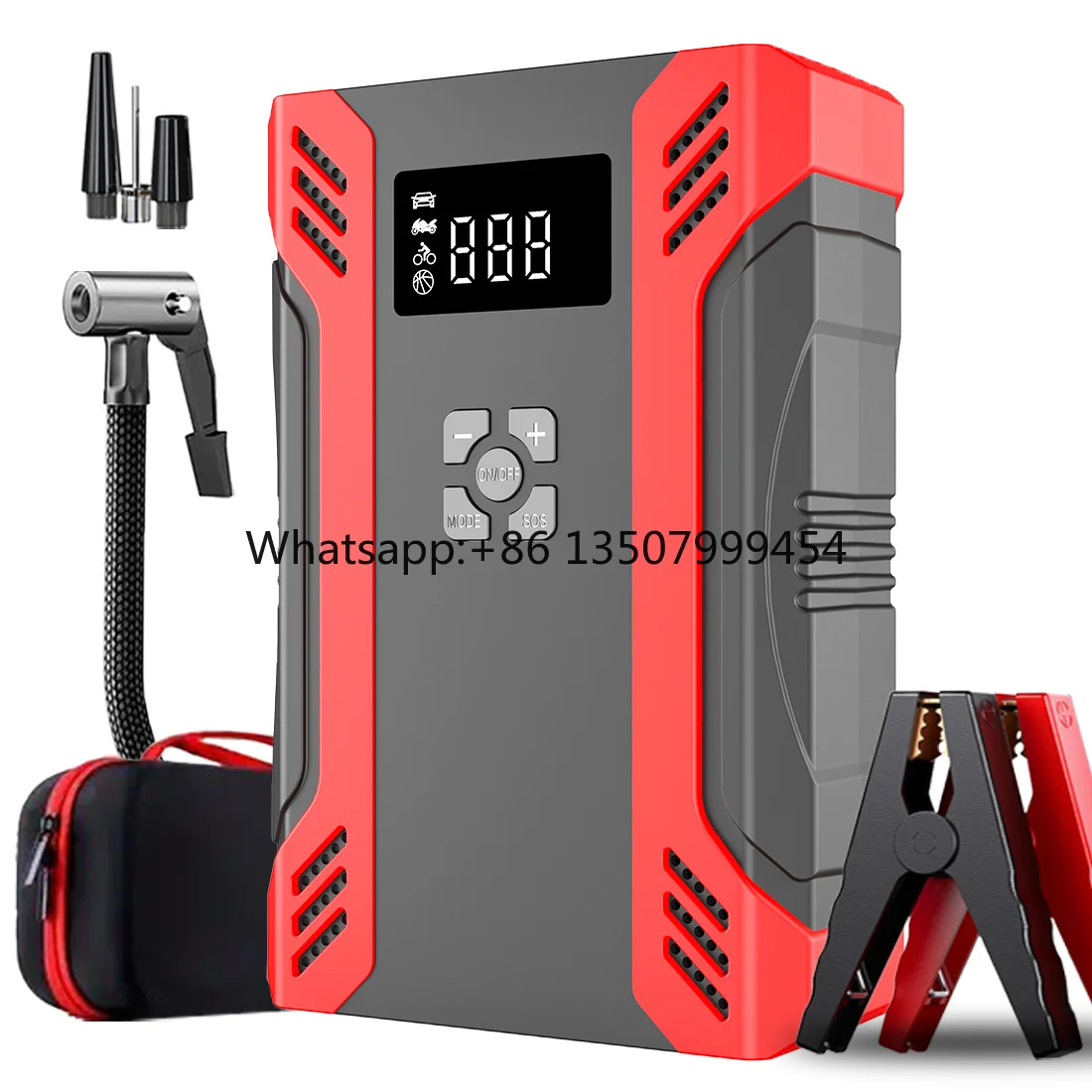 4-in-1 Multi-Function Car Jump Starter Air Compressor Pump 3000A Peak Current 37000mWh Battery 7 BAR/150 PSI Inflator Power Bank
4-in-1 Multi-Function Car Jump Starter Air Compressor Pump 3000A Peak Current 37000mWh Battery 7 BAR/150 PSI Inflator Power Bank
