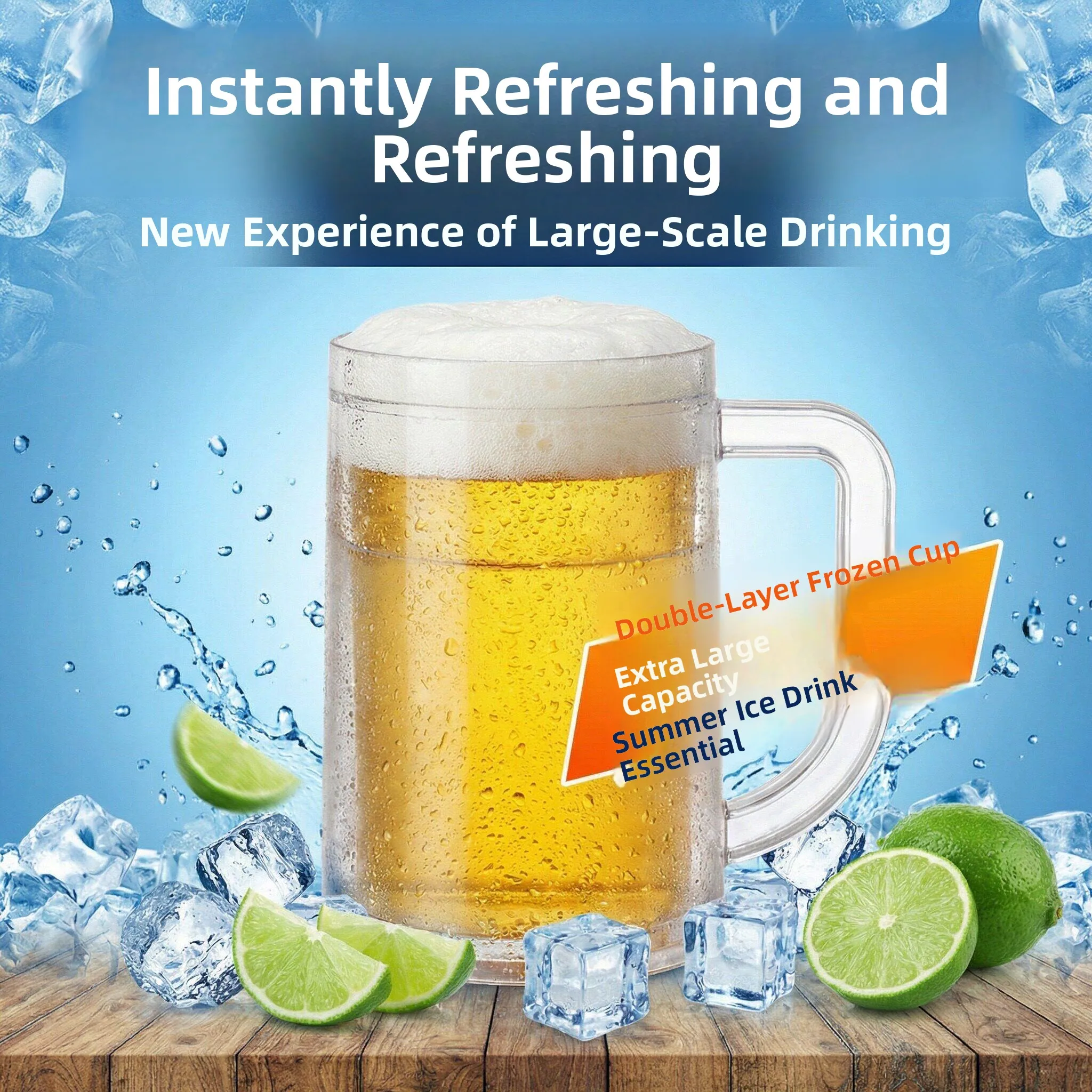 Large Capacity Beer Cup Double Layered Freezer Ice Making Cup Cold Drink Cooling Cup Creative Summer Refrigerator Freezing Cup
Large Capacity Beer Cup Double Layered Freezer Ice Making Cup Cold Drink Cooling Cup Creative Summer Refrigerator Freezing Cup