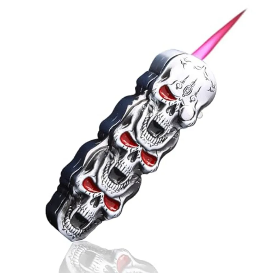 Torch Lighter, Unique Metal Skull Design, Refillable and Adjustable, Cool Lighters, Gift for Men, Suitable for Outdoor, Camping
Torch Lighter, Unique Metal Skull Design, Refillable and Adjustable, Cool Lighters, Gift for Men, Suitable for Outdoor, Camping