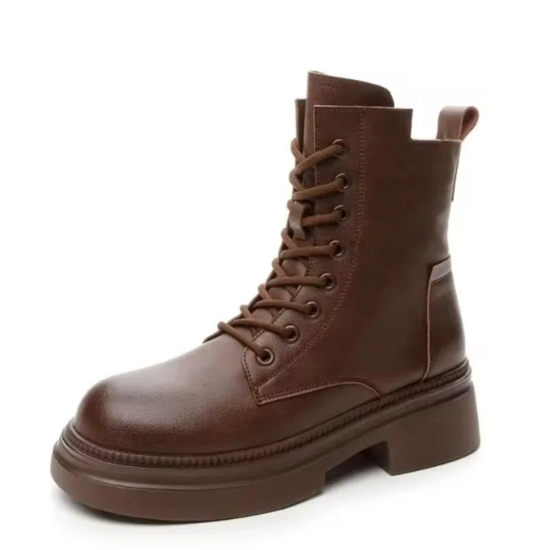 Women Chunky Platform Mid Calf Boots Autumn Winter Warm Plush Thick Heel Casual Boots Ladies Real Cowhide Cotton Boots
Women Chunky Platform Mid Calf Boots Autumn Winter Warm Plush Thick Heel Casual Boots Ladies Real Cowhide Cotton Boots