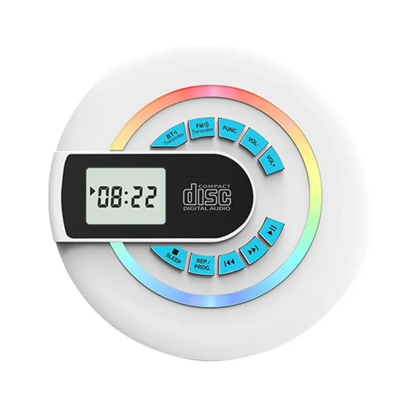 Portable CD Player With Speaker, Bluetooth Walkman Player For Car, FM Transmitter,AUX Input, LCD Display, RGB Lighting
Portable CD Player With Speaker, Bluetooth Walkman Player For Car, FM Transmitter,AUX Input, LCD Display, RGB Lighting