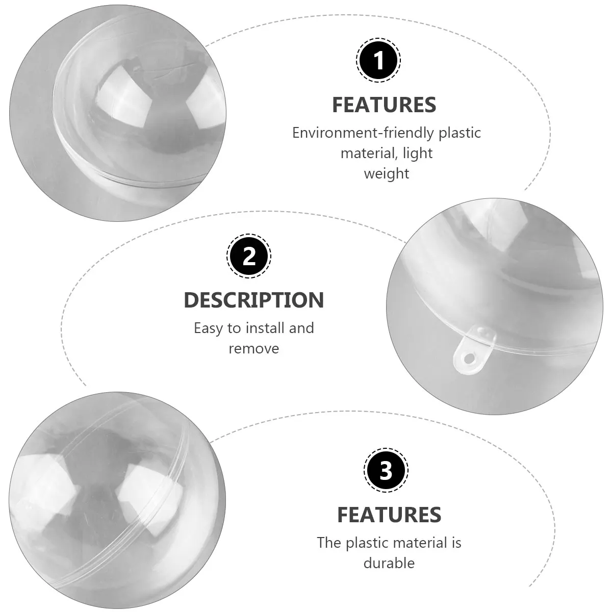 5 Pcs Plastic Ball Decoration Xmas Ornaments Pendant Fashion Christmas Balls Hanging Hollow Clear Fillable Drop
5 Pcs Plastic Ball Decoration Xmas Ornaments Pendant Fashion Christmas Balls Hanging Hollow Clear Fillable Drop