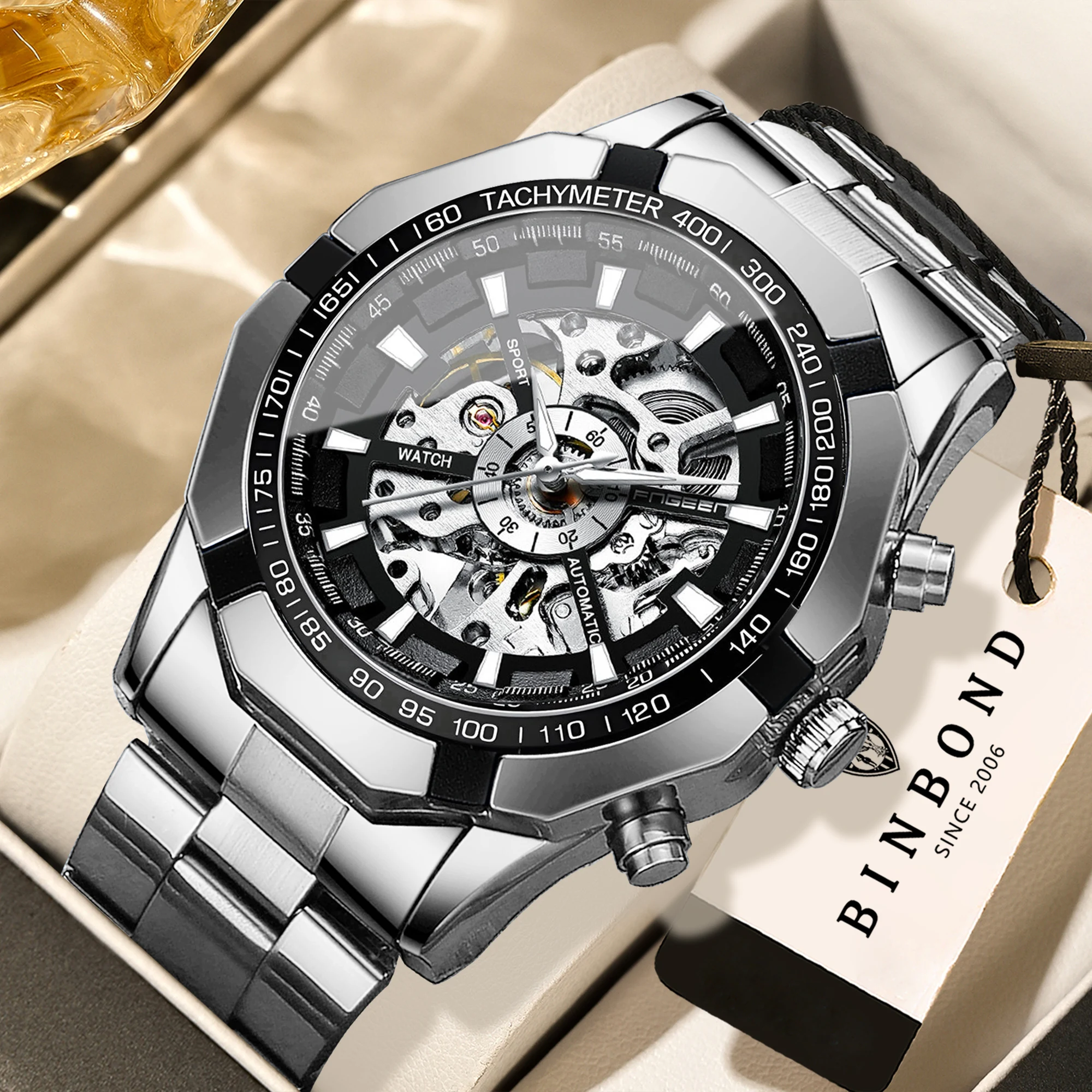 BINBOND Automatic Skeleton Men's Watch Precise Tourbillon Mechanical Watches for Men Luxury Luminous Waterproof Durable Reloj
BINBOND Automatic Skeleton Men's Watch Precise Tourbillon Mechanical Watches for Men Luxury Luminous Waterproof Durable Reloj