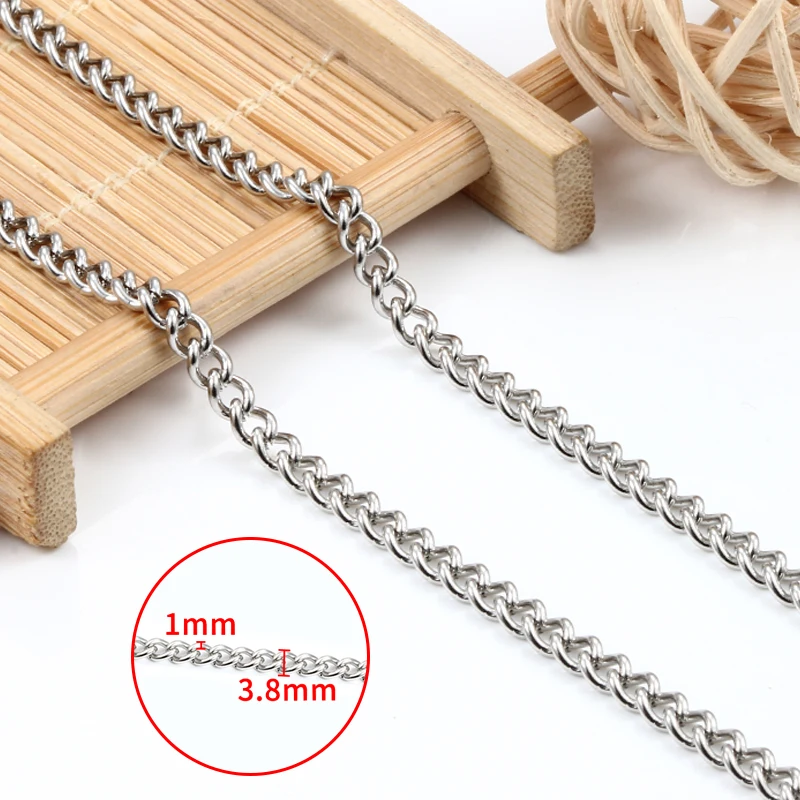 Width 3.8mm Stainless Steel Side Chains Jewelry Making Supplies Accessories DIY Men Women Necklace Bracelet Metal 1Meters NoFade
Width 3.8mm Stainless Steel Side Chains Jewelry Making Supplies Accessories DIY Men Women Necklace Bracelet Metal 1Meters NoFade
