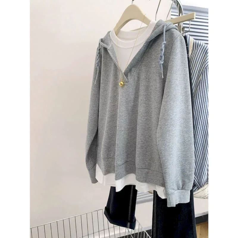 Pop Hooded Pullovers Minimalist Oversized Fake Two Pieces Casual Korean Style Long Sleeve Streetwear Women Autumn Aesthetic Clot
Pop Hooded Pullovers Minimalist Oversized Fake Two Pieces Casual Korean Style Long Sleeve Streetwear Women Autumn Aesthetic Clot