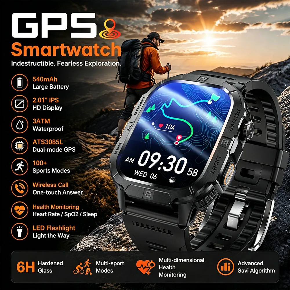 2026 New Men Smart Watch GPS Sports Track 2.01" HD Display Blood Oxygen Compass Wireless Call IP68 Waterproof Smart Watch Men
2026 New Men Smart Watch GPS Sports Track 2.01" HD Display Blood Oxygen Compass Wireless Call IP68 Waterproof Smart Watch Men