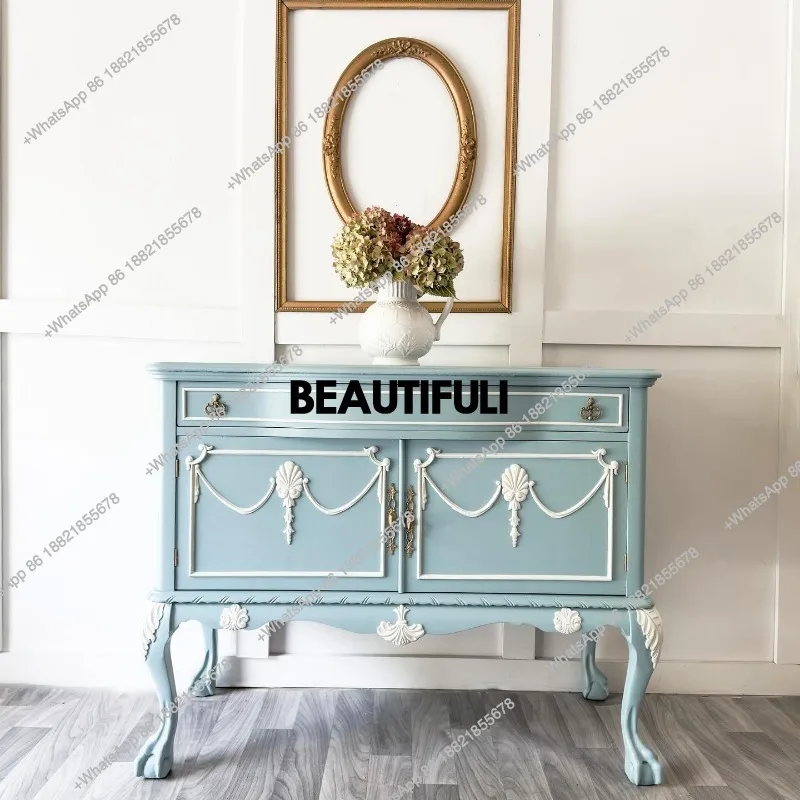 Solid wood carved entrance cabinet, American retro storage decoration cabinet, dining room, European living room side cabinet
Solid wood carved entrance cabinet, American retro storage decoration cabinet, dining room, European living room side cabinet