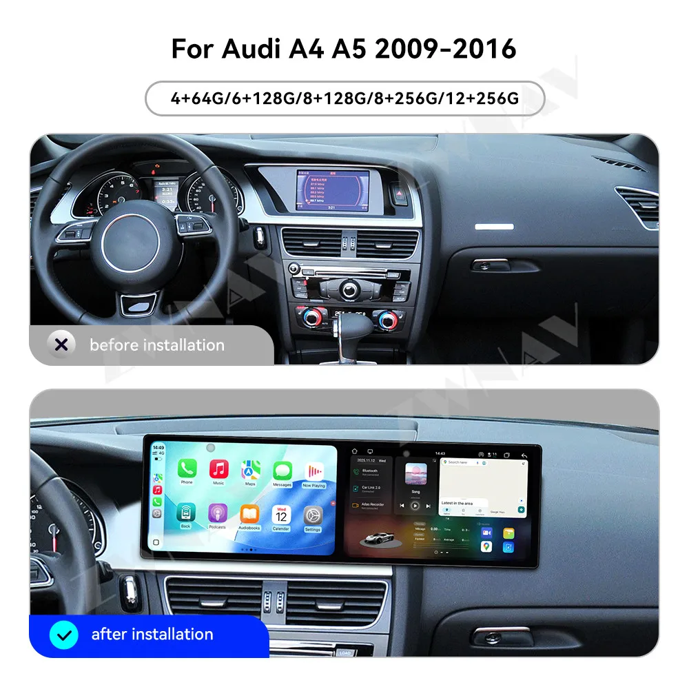 Автомобильные аксессуары: автомагнитола CarPlay QLED на Android 15 для Audi A4 A5 2009-2016, GPS-навигация, стерео, мультимедийный плеер, головное устройство
Автомобильные аксессуары: автомагнитола CarPlay QLED на Android 15 для Audi A4 A5 2009-2016, GPS-навигация, стерео, мультимедийный плеер, головное устройство