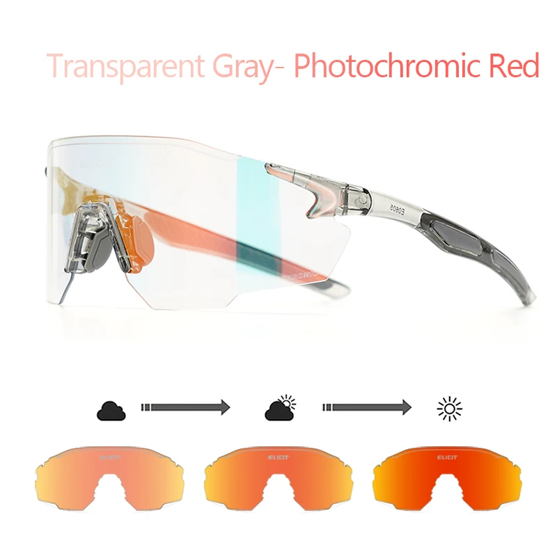 ELICIT Photochromic Cycling Sunglasses Men Women Mountain Bike Road Eyewear Bicycle Riding Outdoor Sports Hiking Goggles E0605
ELICIT Photochromic Cycling Sunglasses Men Women Mountain Bike Road Eyewear Bicycle Riding Outdoor Sports Hiking Goggles E0605
