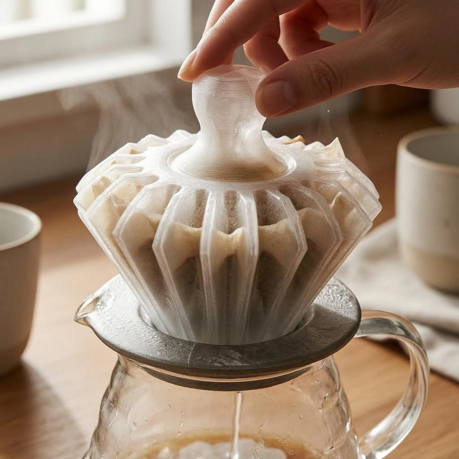 Pour-over Cone Filter Paper Presser Frosted Pour over Filter Press Drink Accessory Faceted Ribbed
Pour-over Cone Filter Paper Presser Frosted Pour over Filter Press Drink Accessory Faceted Ribbed