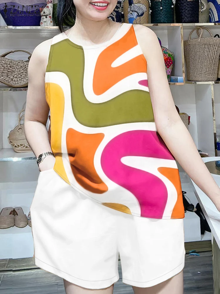 2025 Summer Short Sets ZANZEA 2PCS Women Outfits Matching Sets Sleeveless Print Tanks Tops Shorts Suit Casual Holiday Tracksuit
2025 Summer Short Sets ZANZEA 2PCS Women Outfits Matching Sets Sleeveless Print Tanks Tops Shorts Suit Casual Holiday Tracksuit
