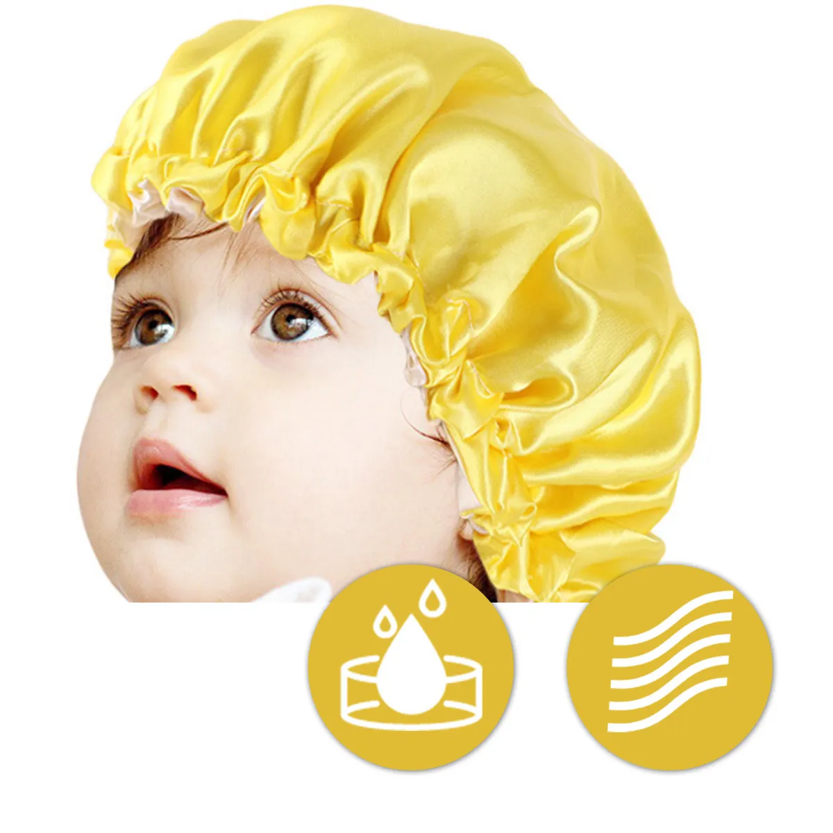 3Pcs Adjustable Hair Caps for Kids Satin Elastic Soft Hats for Children 2-7 Years Sleep Bath Hair Protection Yellow
3Pcs Adjustable Hair Caps for Kids Satin Elastic Soft Hats for Children 2-7 Years Sleep Bath Hair Protection Yellow