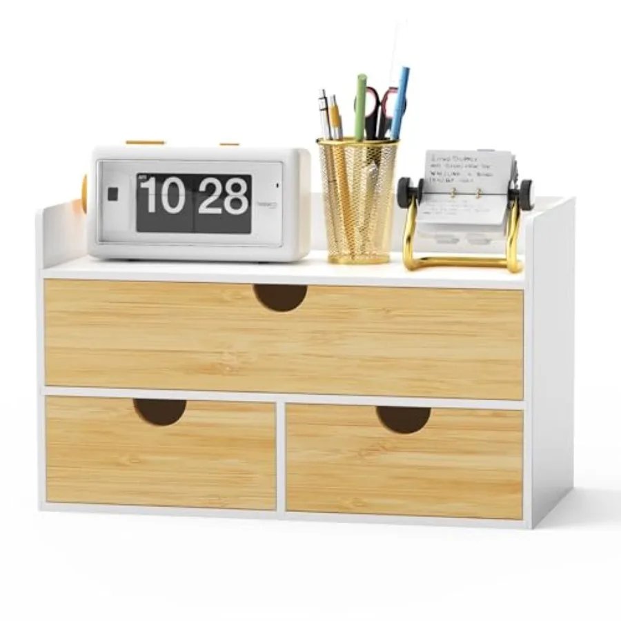 Desk Organizer with Drawers - Bamboo Desktop Organizer Storage White-Natural Wood Desk Drawers Organizer for Bills, Office Supp
Desk Organizer with Drawers - Bamboo Desktop Organizer Storage White-Natural Wood Desk Drawers Organizer for Bills, Office Supp