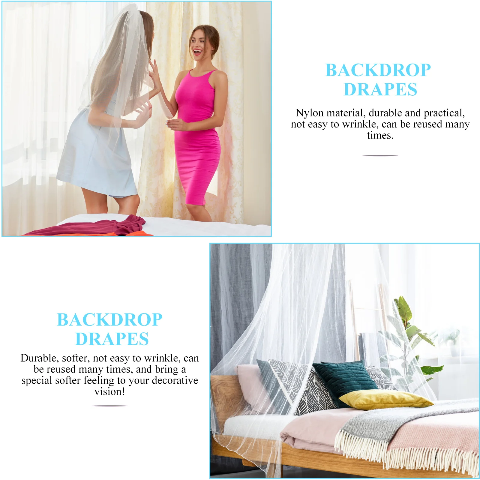 Backdrop Curtains for Photography 10x6 Feet Elegant Tulle Drapes Birthday Baby Shower Decoration Lightweight Wrinkle Resistant
Backdrop Curtains for Photography 10x6 Feet Elegant Tulle Drapes Birthday Baby Shower Decoration Lightweight Wrinkle Resistant