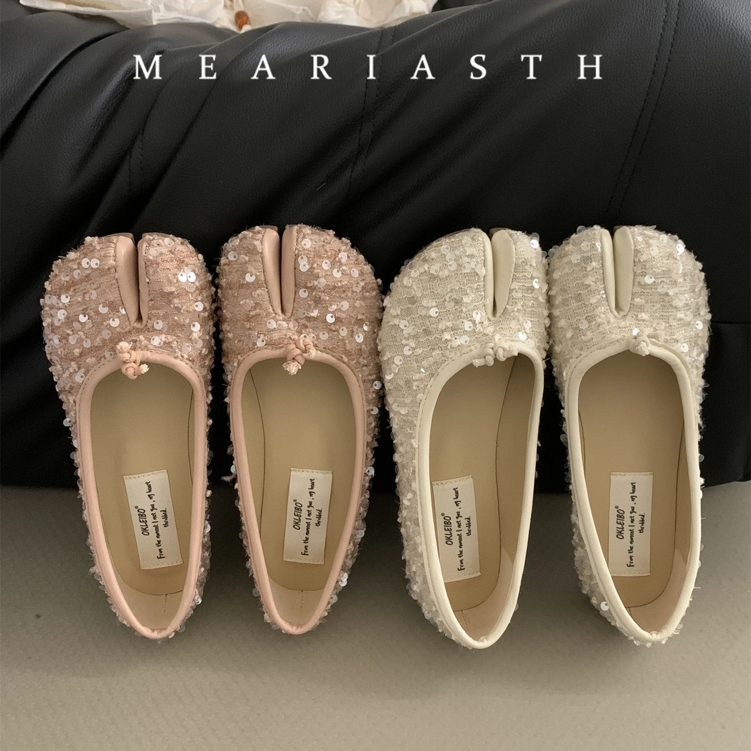 Bling Sequins Designer Leather Flats Ballet Women Brands Quilted Slip On Ballerina Split Toe Ladies Dress Hand-Woven tabi Shoes
Bling Sequins Designer Leather Flats Ballet Women Brands Quilted Slip On Ballerina Split Toe Ladies Dress Hand-Woven tabi Shoes