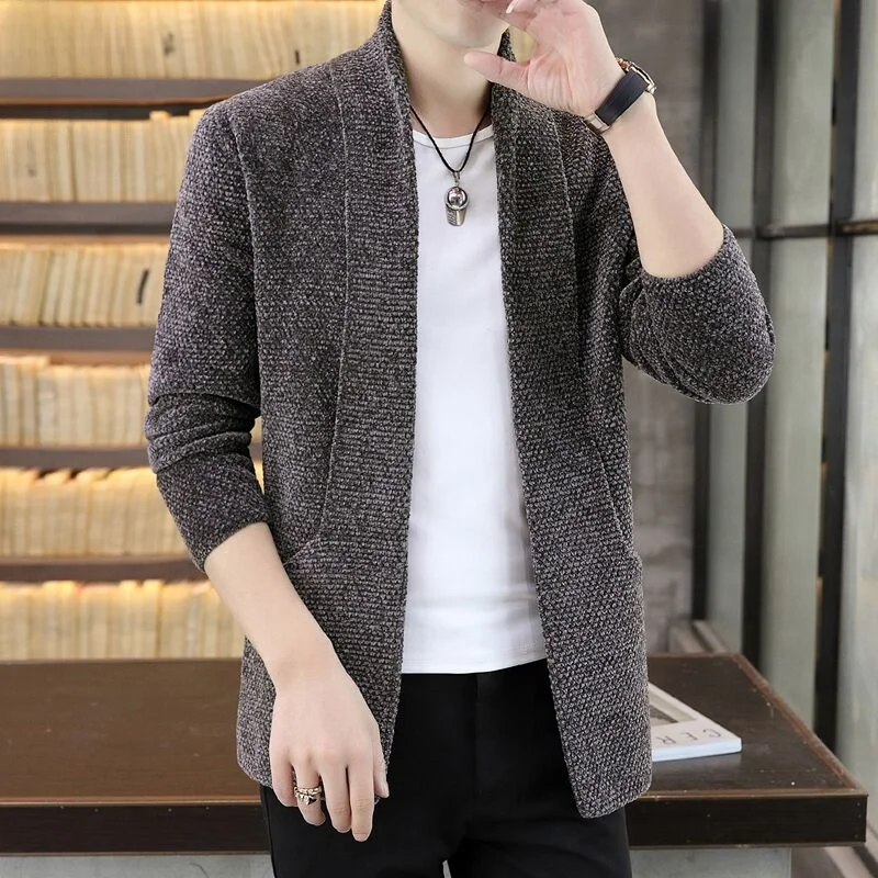Мужской вязаный кардиган-свитер, однотонный, повседневный, с длинным рукавом, осенняя новинка, для отдыха, из смесового полиэстера
Мужской вязаный кардиган-свитер, однотонный, повседневный, с длинным рукавом, осенняя новинка, для отдыха, из смесового полиэстера