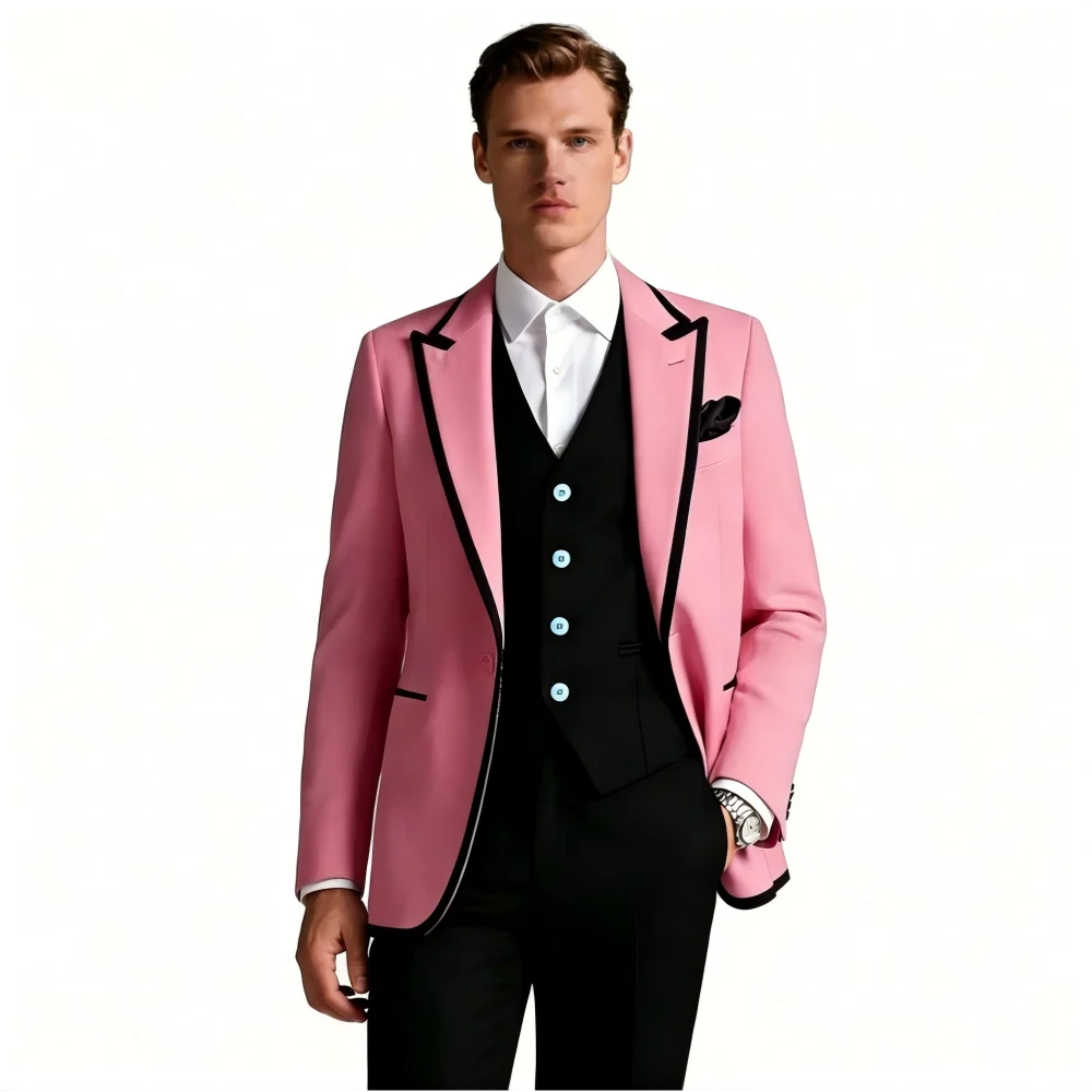Мужской деловой костюм-тройка Slim Fit с пикообразным лацканом: пиджак, жилет, брюки. Свадебный смокинг для жениха. Мужской костюм для вечеринок.
Мужской деловой костюм-тройка Slim Fit с пикообразным лацканом: пиджак, жилет, брюки. Свадебный смокинг для жениха. Мужской костюм для вечеринок.