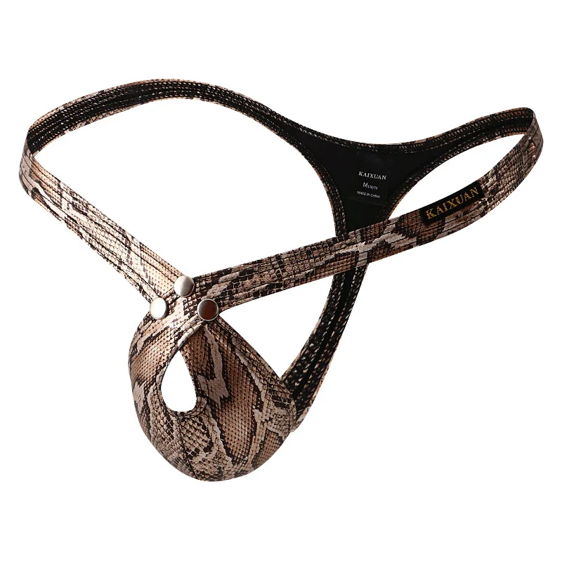 Men's Sexy Snake Print Faux Leather G-String Thong Gays Erotic Low-Rise Open-Pouch Intimate Underwear for Men Hollow Out Knicker
Men's Sexy Snake Print Faux Leather G-String Thong Gays Erotic Low-Rise Open-Pouch Intimate Underwear for Men Hollow Out Knicker
